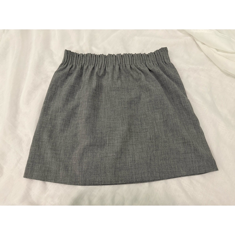 J. Crew Mercantile Women's Sz 10 Gray Sidewalk Skirt Elastic Waist Pockets Lined